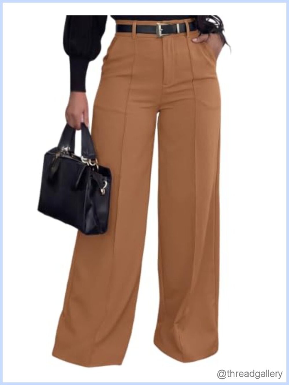 Wide Leg Dress Pants High Waisted Office Work Trousers